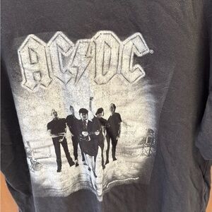 AC/DC Black and White concert Graphic relaxed boyfriend Tee vintage medium